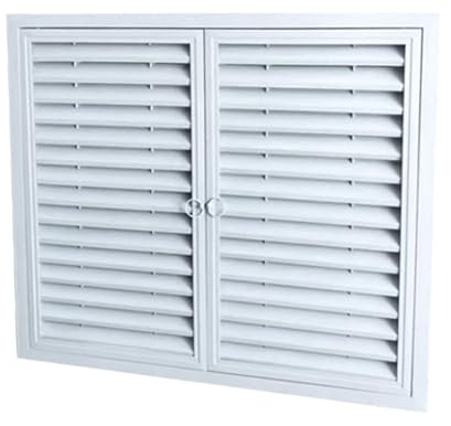 Eingebaute Heizung Verkleidung, Doppeltür-Zugangsplatte mit Aufreißlasche, Heizungsregal aus Aluminiumlegierung, für Schlafzimmer, Lamellendesign(80 * 60cm/31 * 24in)