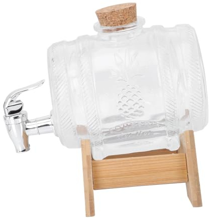 VICASKY Contenitore per Bevande in Vetro con Rubinetto e Base Serbatoio Ermetico per Succhi Accessorio Sicuro e Pratico per Uso Domestico