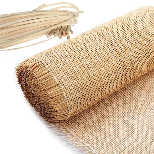 NLUMEC Rollo de Correas de Ratán, 45cm de Ancho Ratan Natural Rollo por Metros, Rejilla Mimbre para Muebles para Silla Gabinete Decoración del Hogar(40x100cm)