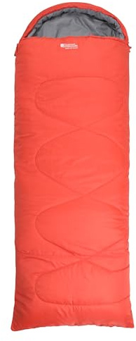 Mountain Warehouse Summit 250 3 Season Sleeping Bag Burnt Or LLR | Snug & Cosy Rectangular Shaped Bag with Two Way Zip for Easy Opening, Warm & Insulated for Comfort, For Camping & Sleepovers
