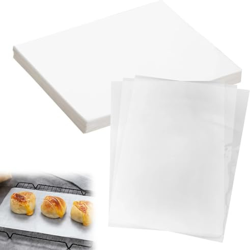 Lot de 100 Feuilles de Papier Sulfurisé en Feuilles,33cm×23cm (Blanc) | Papier Emballage Alimentaire,Feuilles Papiers Cire Alimentaire pour Hamburgers,Sandwichs,Viandes,Imperméable et à l'huile