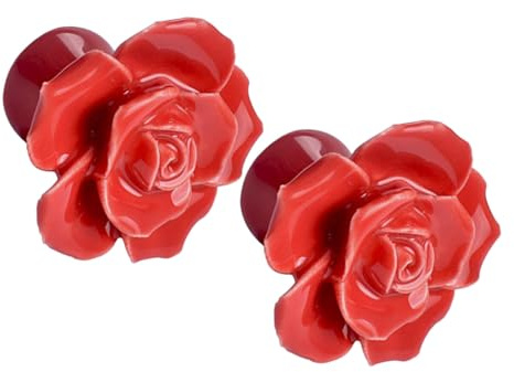 POPETPOP Möbelgriffe mit Metallschrauben Einfach zu Montieren Keramik 2 Stück Rosenförmige aus Langlebiger Harter Keramik im Landhausstil für Küchenschränke und Möbel