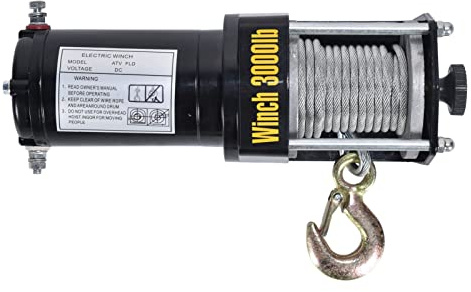 Haofy Kit di Recupero Fune in Acciaio Ad Alta Resistenza per Verricello Elettrico da 3000 Libbre per il Traino di UTV Fuori Strada 12V per Salvataggi di Emergenza