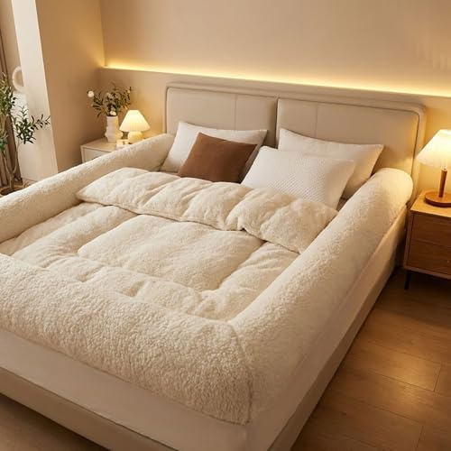 Bed Sheet with Padded Borders –Sherpa Fitted Sheet with Raised Edges for Secure Sleep, Soft Nest-Like Enclosure, Non-Slip Deep Pocket, Breathable & Machine Washable,59x78.7in