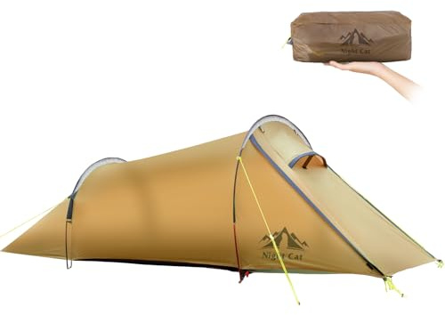 Night Cat Tiendas de Túnel 1 2 Personas: Ultraligero 1.5kg Impermeable Profesional Tiendas Camping Trekking