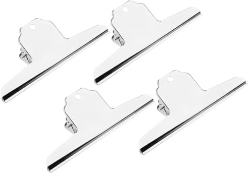 JOINPAYA 4 Stück Edelstahl Clips Bergförmig für Zeitungen und Papierklemmen Stabil und Vielseitig für Büro und Zuhause Silberfarbene Schnellhefter Klammern