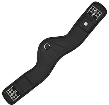 Equiva Kurzgurt Vega, anatomischer Sattelgurt aus Leder mit Neopren-Füllung, Druckverteilung und Edelstahlbeschlägen