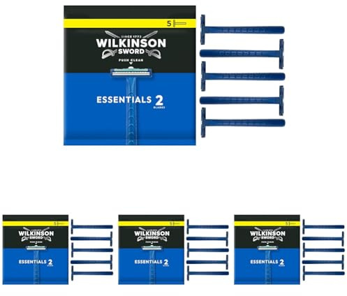 Wilkinson Sword Extra 2 Precision - 5 Maquinillas de Afeitar Desechables de 2 Hojas para Hombre, Mango Antideslizante y Botón de Limpieza (Paquete de 4)