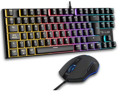 The G-Lab Combo Mercury EX - Pack Clavier Mécanique & Souris QWERTY ES | Clavier Mécanique + Souris Gaming, RGB, Compatible PC/PS4/PS5/Xbox