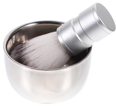 Rasierpinsel Set Herren – Nylon Rasierpinsel Mit Doppelschichtiger Edelstahl Rasierschale, Perfekt FüR Nassrasur Und Bartpflege, Farbe ZufäLlig