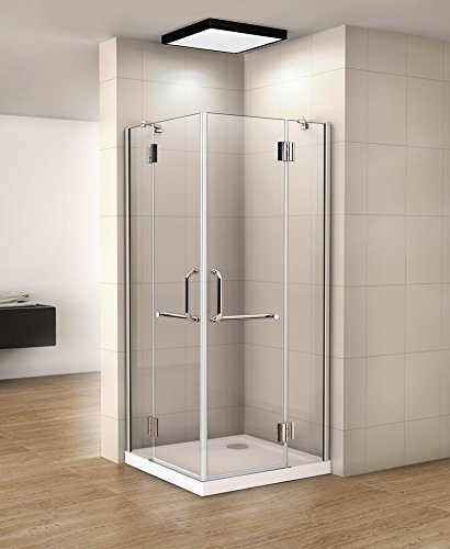 120x80x190cm cabine de douche à charnière porte de douche paroi de douche accès d'angle verre anticalcaire