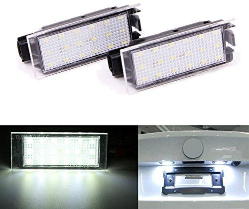 PolarLander La Plaque d'immatriculation de Voiture de LED Allume la Lampe Blanche de 12V SMD pour Megane 2 3 Clio Laguna 2 Twingo Master Vel Satis 2006