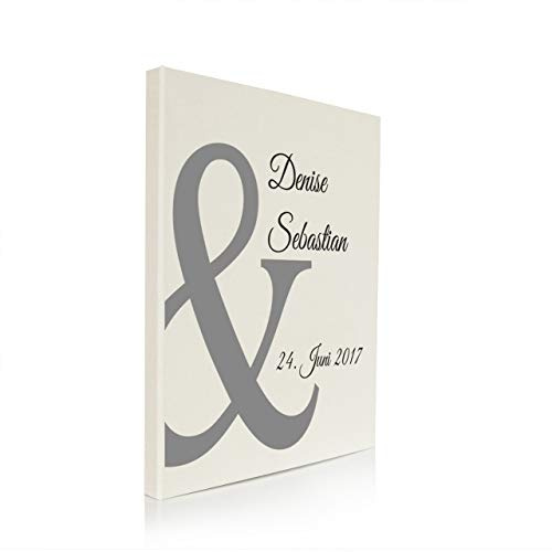 Hochzeitideal Stammbuch der Familie A4 inkl. Personalisierung Bezug Leinen Creme Nr. 9 (Creme)