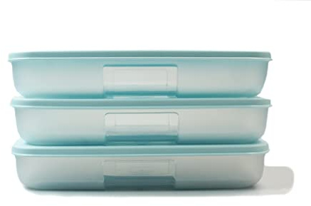 TUPPERWARE Kühlschrank System 650 ml helltürkis Frische-System Behälter (3)