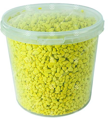 GardenersDream Coloured Aquatic Gravel - Natural Aquarium Fish Stone Substrate (1L, Yellow)