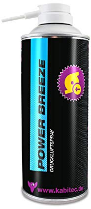 KABITEC POWER BREEZE Druckluftspray 1x 400 ml Aerosol │ Druckgas-Reiniger reinigt und entstaubt elektronische und feinmechanische Geräte