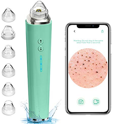 Blackhead Remover Vacuum with Camera, Visible Acne Comedone Extractor Kit with 20X HD Camera, WiFi Blackhead Pimple Extractor Vacuum for Android iPhone with 6 Suction Probes for Women and Men
