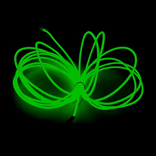 Balabaxer EL-Leuchtdraht Grün, 32.8Fuß/10 Meter portable steuerungsbetriebene Neon-Lichtleiste, 360° schneidbare leuchtende Seilenlichter für Partys, Halloween und DIY-Dekoration.