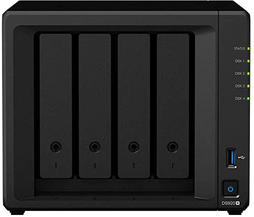 Synology DS920+ - Solución NAS de Escritorio de 4 bahías, instalada con 4 Unidades HAT5300 de 8 TB
