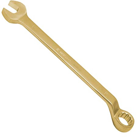 WEDO Llave combinada sin chispas de 45 grados, llave de seguridad sin chispas, bronce de aluminio, estándar DIN, certificado BAM y FM, 12 pulgadas, 22 mm x 295 mm