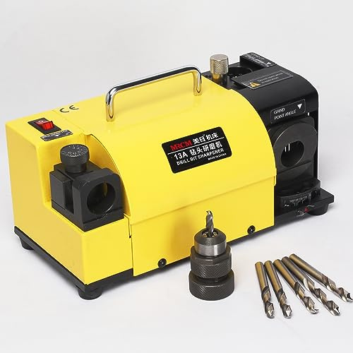 MRCM Drill bit Sharpener for High-Speed Steel, Masonry, Carbide, Cobalt, & TiN-Coated Drill Bits,with Adjustable Angles from 90° to 135°,Sharpens 3mm-15mm Drill Bits… (MR-13A)