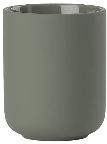 Zone Denmark - Bicchiere spazzolino da denti Ume - Bicchiere da bagno, porta spazzolino - Ordinato - D8,3 cm di altezza 10,3 cm - Elegante e design minimalista e scandinavo - Verde oliva