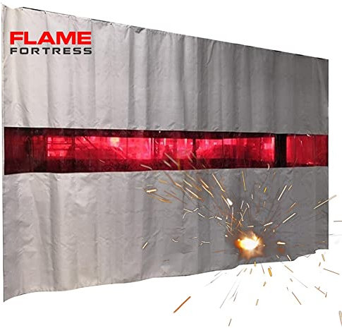 Schweißvorhang Mit Messingösen, Fiberglas-Schweißdecke, Große Silikonbeschichtete Feuerfeste Abdeckung, Isolierung, Flammhemmend Bis Zu 1000 °F, Arbeitsbereich Vor Funken Schützen (Größe : 3x2m)
