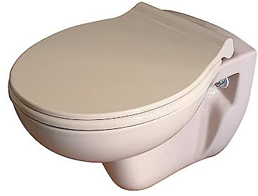 BELVIT Hänge-WC Tiefspüler, Tiefspültechnik, Abgang Wand waagerecht, 33x35x48 cm, Sanitärkeramik, Bahama Beige, wandhängend, Softclose-Deckel, spülrandloses WC, hängend