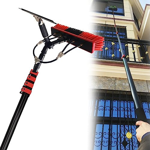 Cashwise Photovoltaik-Paneel-Reinigungsbürste, Teleskop-Waschbürsten-Kit für Fenster mit Wasserzufuhr, perfekt für sauberes Glas und Autodächer,19.7FT/6M