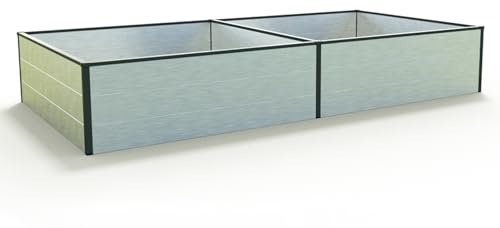 GFP Orto rialzato HALFSIZE in alluminio - Aiuola rialzata salvaspazio e stabile in alluminio anodizzato - 235 x 119 x 39 cm