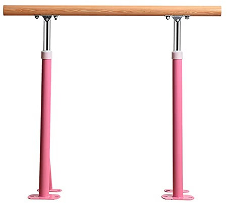 XAoSCd Ballettstange Für Zu Hause, Freistehende Ballettstange Für Erwachsene, Für Den Innenbereich, Schule, Tanzraum, Höhenverstellbare Tanzstange (Rosa 100 cm)