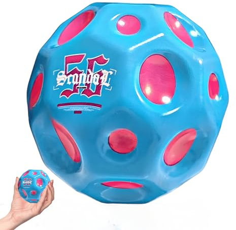JollyGo Jump Ball-9.5 cm Big Moon Ball-Super High Bouncy Lightweight PU Material-Hüpfbälle-for Children and Pets-interaktives Spielzeug zum Stressabbau-Gummiball-Flummies für Kinder im Freien