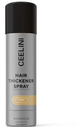 Ceelini Streuhaar zur Haarverdichtung, Haarverdichtungsspray, Haarverdichter, Haarpulver mit Haaraufbaufasern aus Keratin, Vollem und Naturliche Haar in 15 Sekunden 100 ML (MittelBlond)