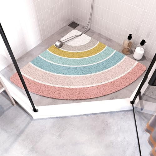 Eckdusche Antirutschmatte,Quadrant Luffa Duschmatte,Ohne Zu Verstopfen,Schnell Trocknend,Verletzt Den Boden Nicht,Wiederverwendbar,Weicher Textur,FüR Dusche Dreieckiges Badezimmer,Badewanne