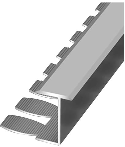 Übergangsprofil, Höhenausgleichsprofil, Fliesenabdeckleiste aus Aluminiumlegierung for Fußböden/Haustüren/Kellerböden(Grey)