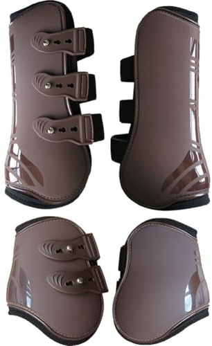 Wiywef 4 Pcs Horse Tendon Boots,Open Front Hind Horse Leg Brace Guard Boots Absorbing Horse Support Boots for Jumping Trail Riding