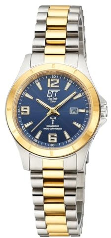 ETT Eco Tech Time Funk Solar Damen Uhr Analog mit Edelstahl Armband ELS-11677-32M
