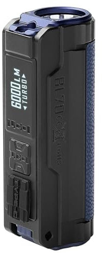 IMALENT BL70 Lampe Torche EDC 6000 Lumens — Rouge et Tactique OLED, CREE XHP70.2, Rechargeable — Pour Camping Police Sécurité