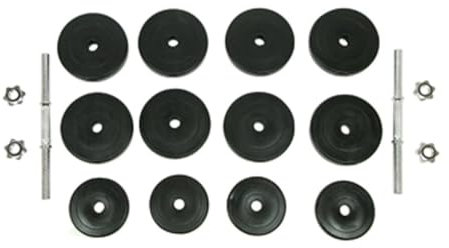 Gecheer Hantel Set 30 kg, 2 Hanteln mit 15 kg, Hantelscheiben 1,25 kg bis 2,50 kg, kreuzgerändelte Griffstellen, Sternverschlüsse mit Gummiringen, für Krafttraining und Fitness