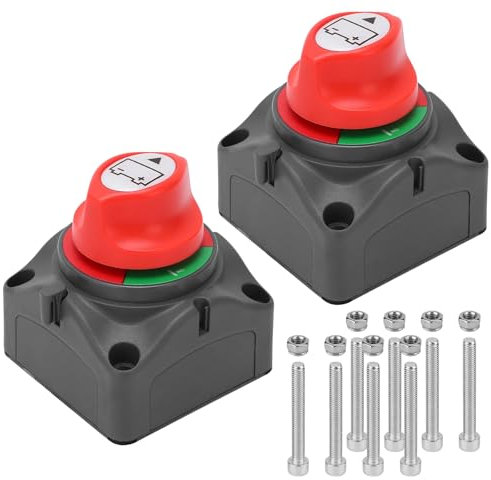 Coupe Circuit Batterie,2 Pièces 12V-24V Interrupteur Isolateur De Batterie,Isolateur Interrupteur De Batterie,Interrupteur D'isolateur De Batterie Pour Voitures,Camions,Bateaux,Yachts,Camping-Cars