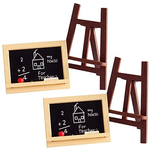 ifundom 1satz Mini Staffelei Mit Kreidetafel Teiliges Zubehör Für Puppenhaus-dekoration Kreative Fotorequisiten Und Vielseitige Nutzung Detailgenau Und Langlebig