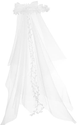 EXQUIMEUBLE Brautblumenkranz Mit Schleier Floraler Haarreif Aus Weichem Stoff Leichter Brautkopfschmuck Für Hochzeit Und Junggesellinnenabschied