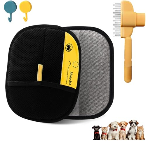 2 Gant Poils Animaux,Yomi pet Gant pour Les Poils d'animaux de Compagnie pour Chiens et Chats（a