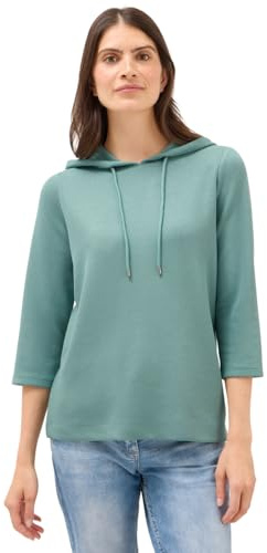 CECIL Hoodie Shirt in Rippstruktur Jewel Green XL