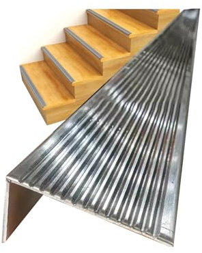Stainless Steel Stair Edge Protector Aluminum Alloy Stair Nosing Protector No Rust, Easy To Install For Step Edge Protector, Stair Edging, Transition Strip, Metal Corner Trim(W 2.5CM(1IN),L 160cm(63 i