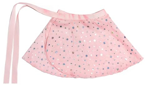 Flickor dans balettkjol trikåer barn småbarn chiffongkjol glittrande dra på wrap slips danskläder, Kd3033-08p, XS 3-7Y