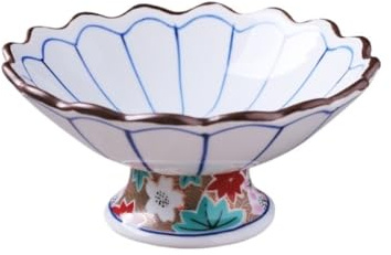 ATYDFGHF Frutero Plato de Base Alta de Estilo japonés, Plato Original for Fruta, Plato de Ensalada de cerámica for el hogar, frutero de Cocina Cesta de Frutas