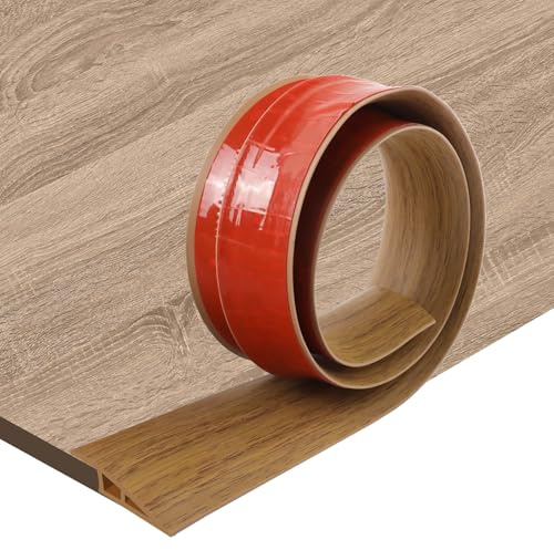 Självhäftande PVC-golvövergångslist, övergångsprofil för nivåskillnad 10-20mm, självhäftande golvkant för att ansluta laminat, parkett och kakel