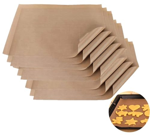 Backpapier wiederverwendbar 8er Set, Dauerbackfolie für Backofen und Grill (30x40cm)