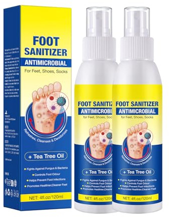 Spray para pies, aceite de árbol de té, alivia el olor de los pies, alivia y protege contra olores desagradables, prevención de los olores desagradables, elimina el sudor y el olor de los pies, 120 ml